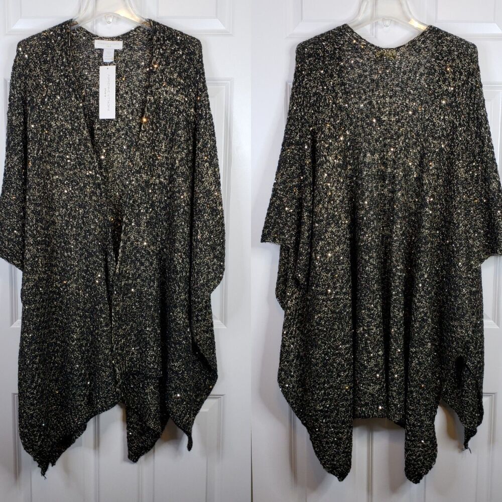 Adrienne Vittadini Sequin Old Money Country Club‎ Wrap Jacket Gala Yacht Luxury